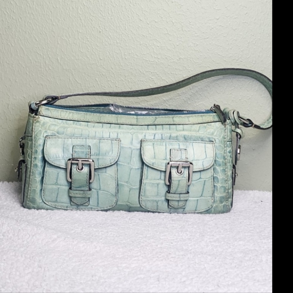 Vintage Dooney & Bourke Croc Double Front Pocket Handbag